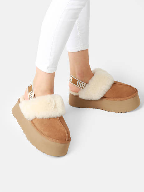 Slippers Met Riempjes Funkette Uit Leder Ugg Bruin accessoires 1113474 ander zicht 2